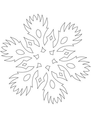 Snowflake With Burning Pattern Coloring Page